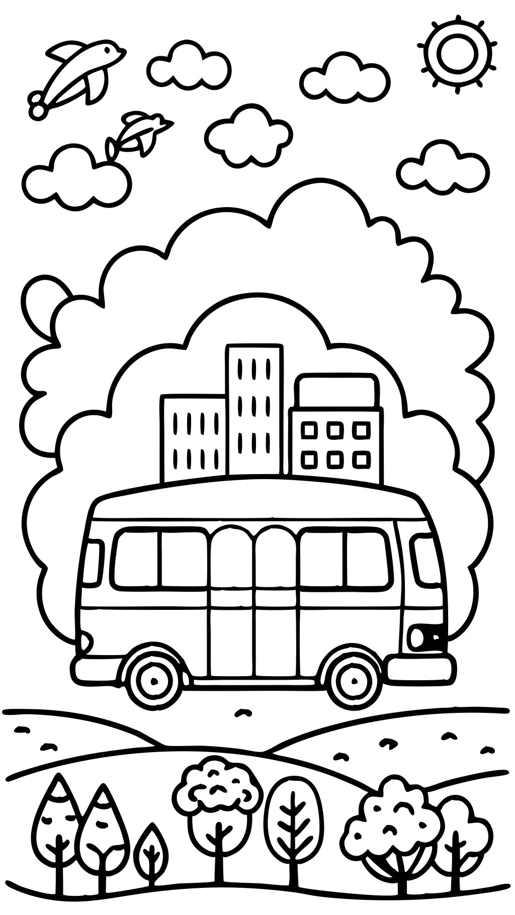 coloring pages of bus